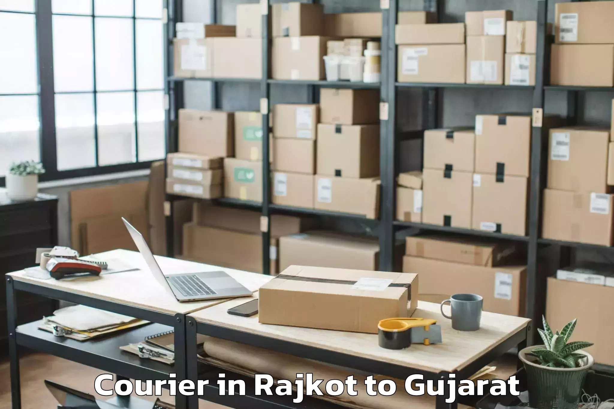 Easy Rajkot to Sankheda Courier Booking